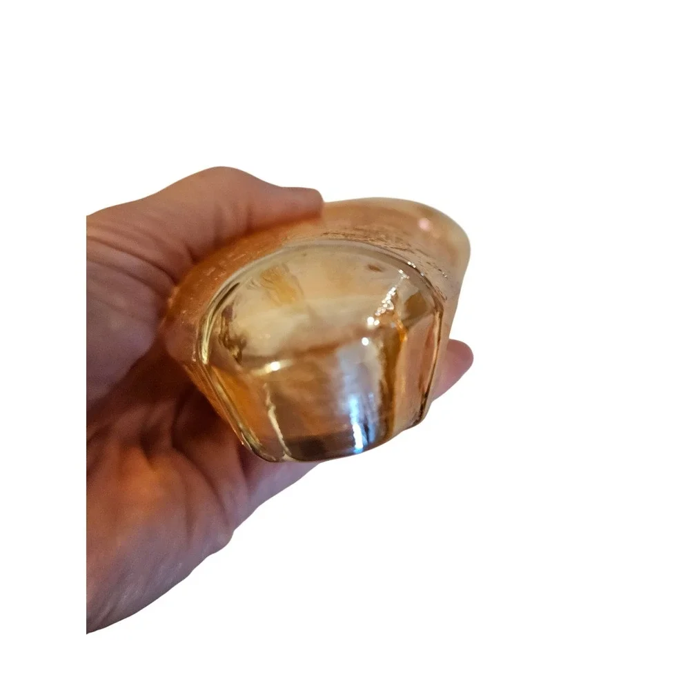 Vintage Iridescent Carnival Glass Vase Textured Amber Gold Tone Decor